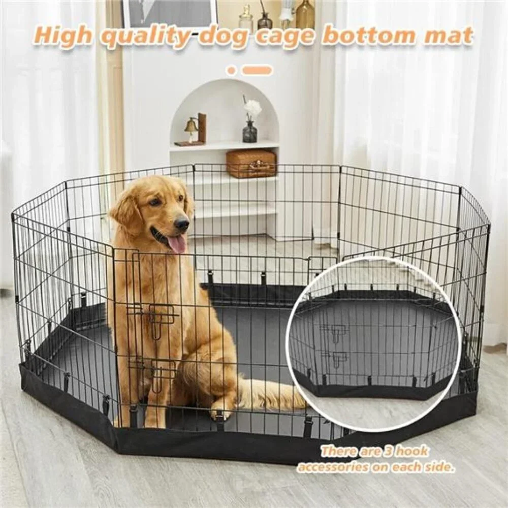 Dog Playpen Bottom Pad/Top Cover,Fits 24 Inch 8 Panels Regular Octagon Metal